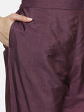 PURPLE BLOCK PRINT KURTA SET IN CHANDERI