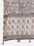 PURPLE BLOCK PRINT KURTA SET IN CHANDERI
