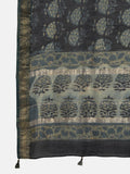 GREEN AJRAK BLOCK PRINT KURTA SET IN  CHANDERI