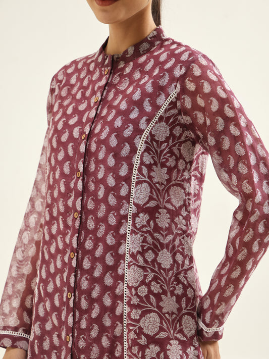 Maroon Chanderi Shirt