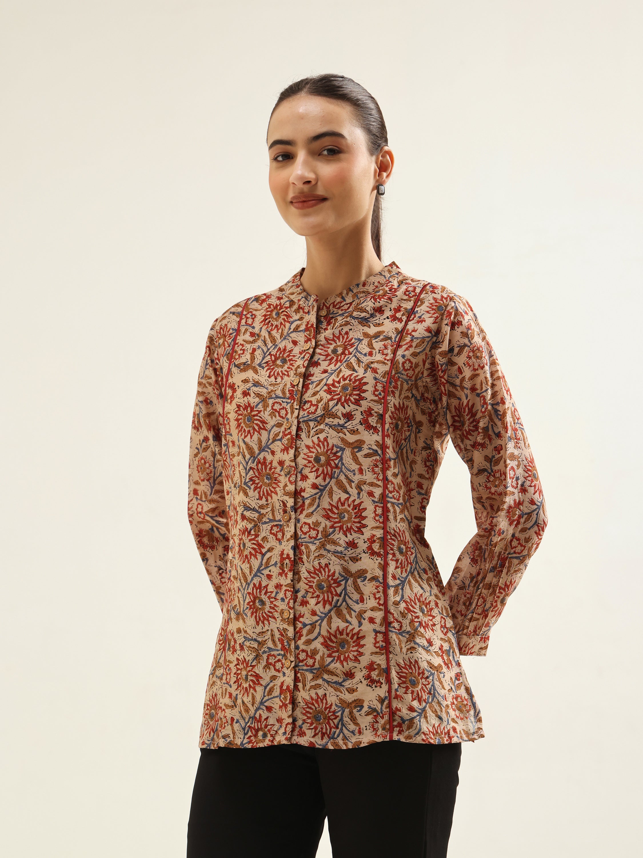 Beige Chanderi Shirt