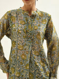 Mehendi Green Chanderi Shirt