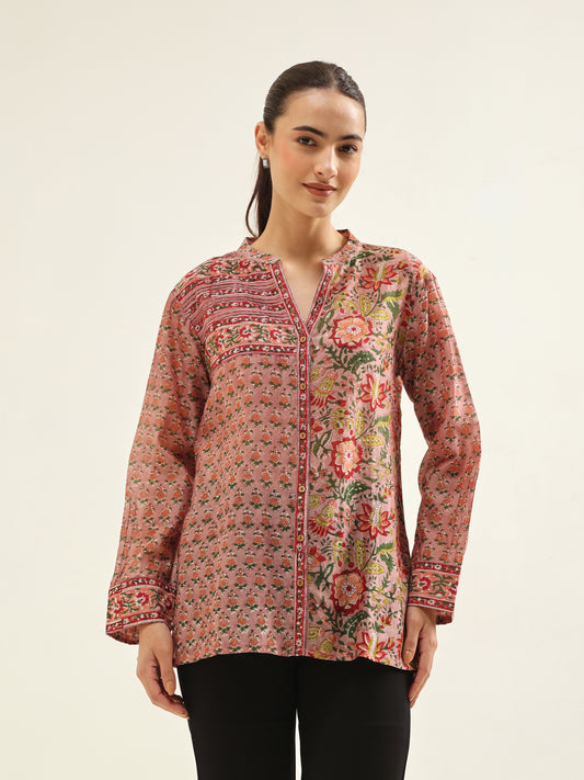 Brown Chanderi Shirt