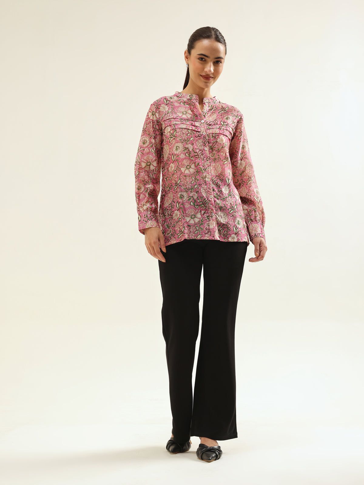 Pink Chanderi Shirt