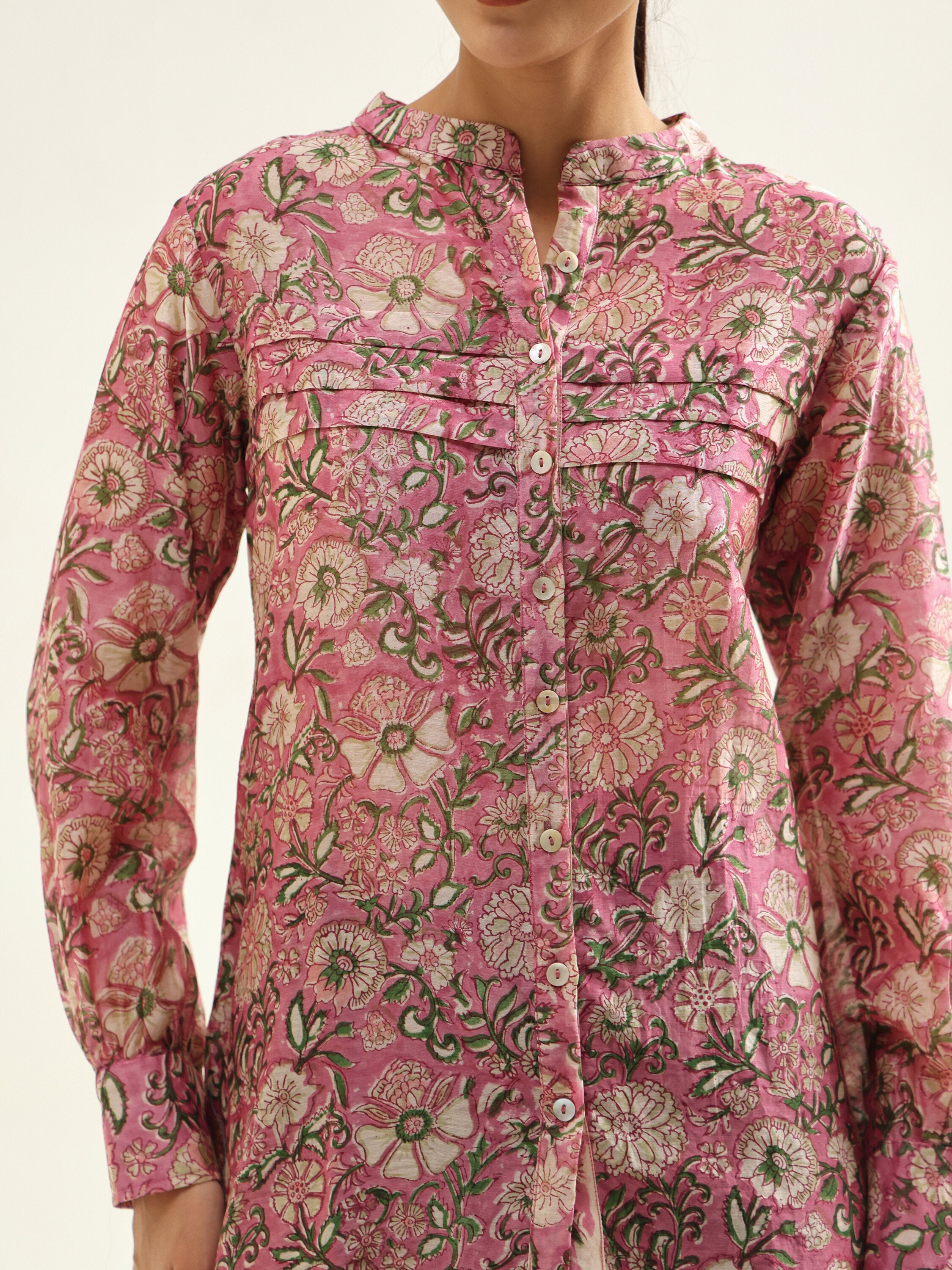 Pink Chanderi Shirt