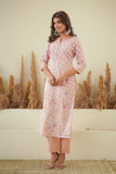 PEACH KURTA SET