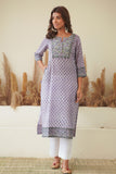 LAVENDER FLORAL BLOCK PRINT KURTA