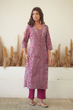 PURPLE PRINCESS CUT COLLARED KURTA