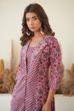 PURPLE PRINCESS CUT COLLARED KURTA