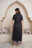 PRINTED BLACK COLLAR KURTAWITH PRINTED PLAZO
