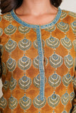 BROWN HAND BLOCK PRINTED STRAIGHT LINE KURTA