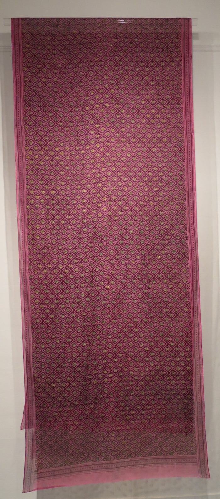 A Bagru block printed sari with an all-over pattern