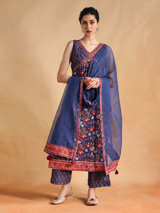 DARK BLUE SLEEVELESS  SUIT