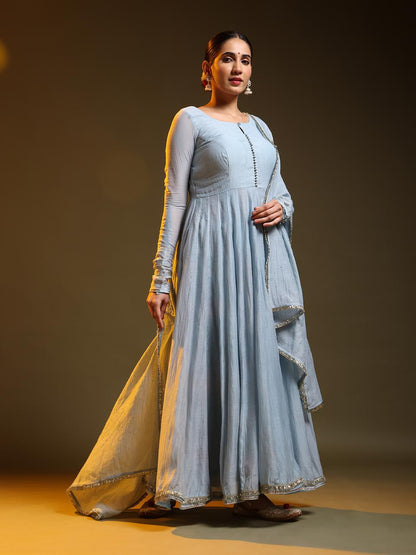 Sky-Blue Festive Anarkali