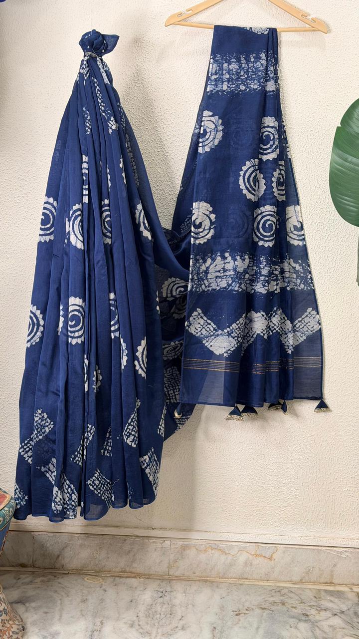 Dark Blue Chanderi Saree