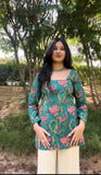 Dark Green Corset Short Kurti