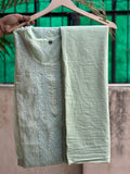 Pista-Green Chickenkari Unstitched Suit
