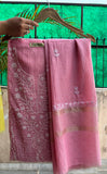 Pink Unstitched Chickenkari Suit