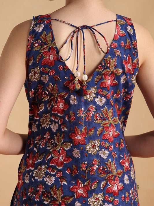 DARK BLUE SLEEVELESS  SUIT