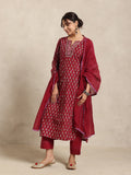 RED COTTON KURTA SET