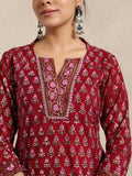 RED COTTON KURTA SET