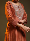 Brown Festive Chanderi Suit