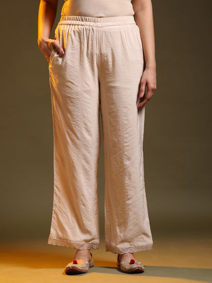 White-Golden Chanderi Festive suit
