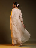 Whitish-Golden Chanderi Festive Suit