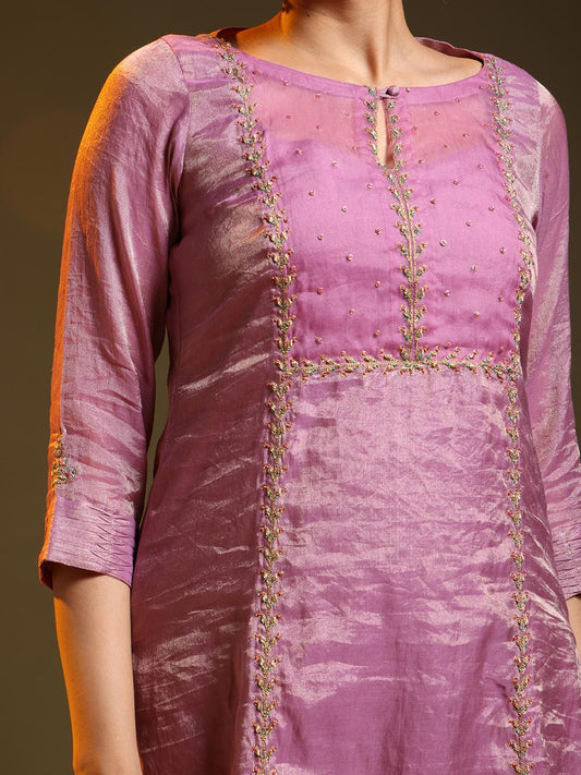 Pink Festive Chanderi Full Suit