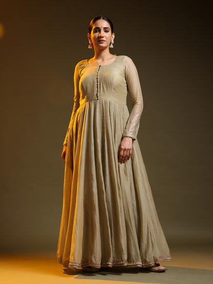 Green Festive Anarkali