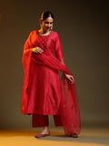 Red Festive Chanderi Suit