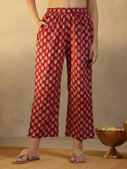 Red S/L Patola Cotton Suit