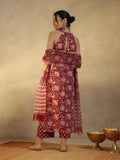 Red S/L Patola Cotton Suit
