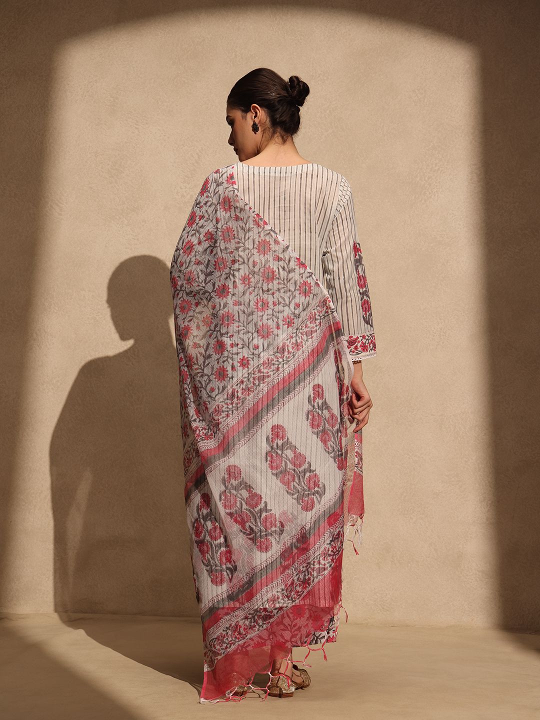 White- Pink Lining Suit