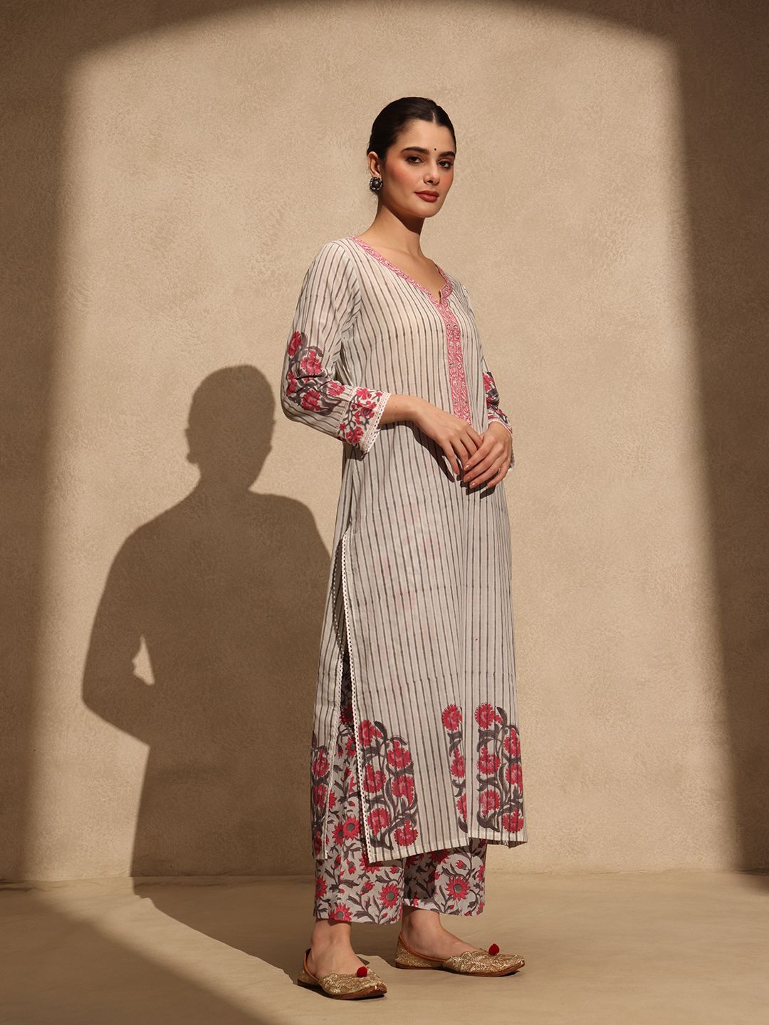 White- Pink Lining Suit