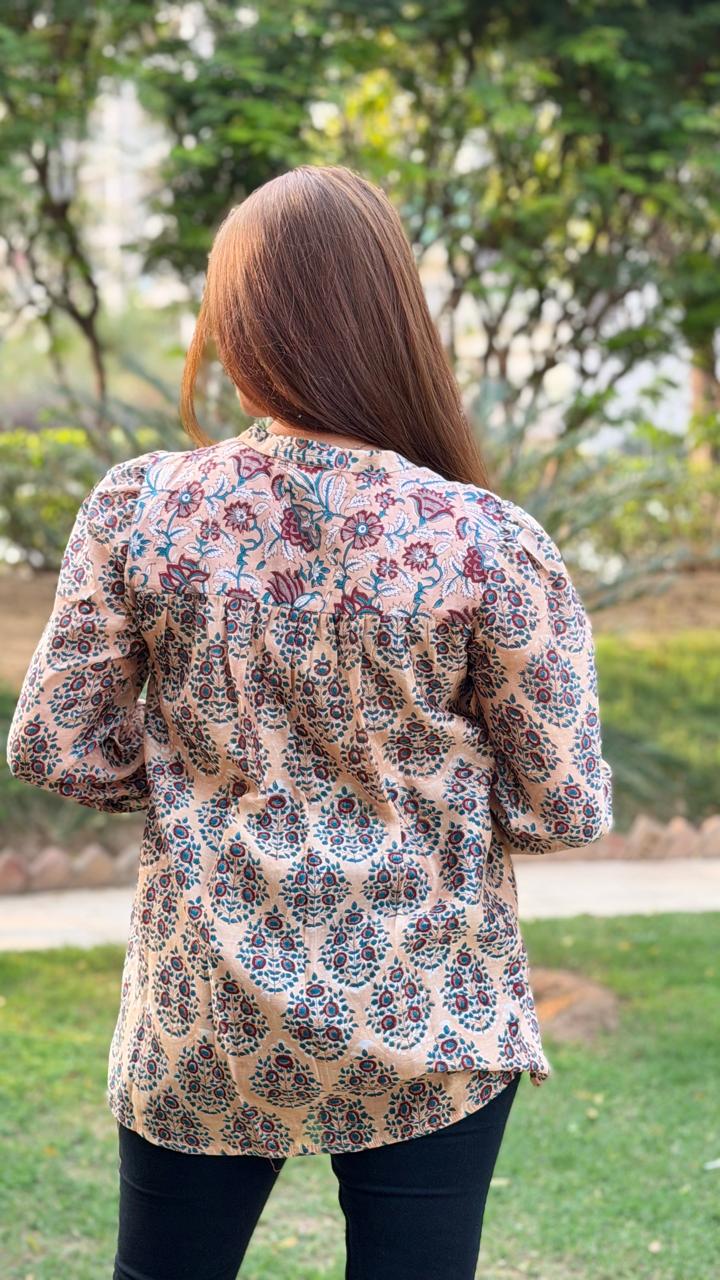 Beige Chanderi Shirt