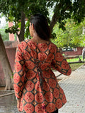 Orange Back Tie Up Kurti
